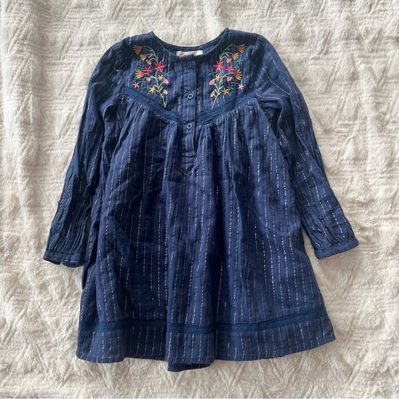 Peek Blue Floral Embroidered Dress - Picture 2 of 8